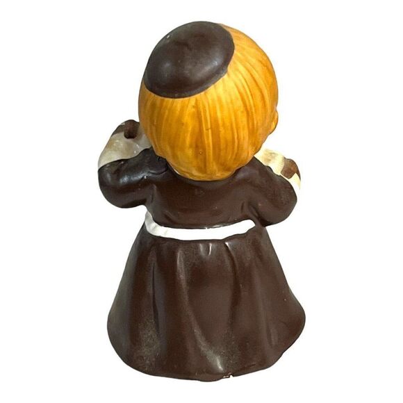 Lot 2 Vintage Ceramic Monks Friars Playing insturments Harp Banjo Made In japan - Picture 10 of 14